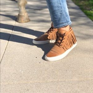 Fringe sneakers.